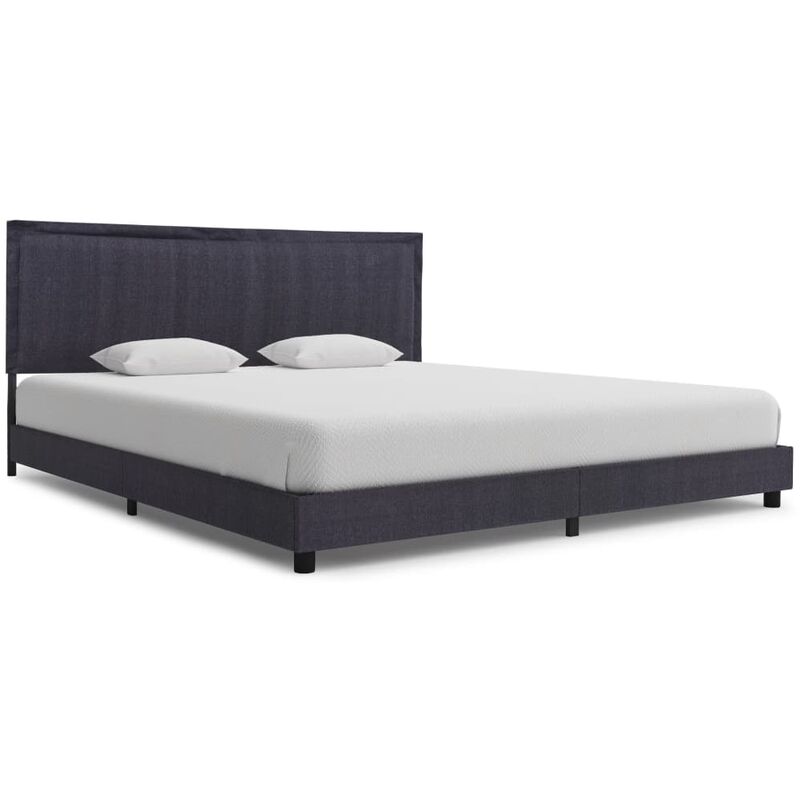 

Estructura de cama de tela gris oscuro 160x200 cm