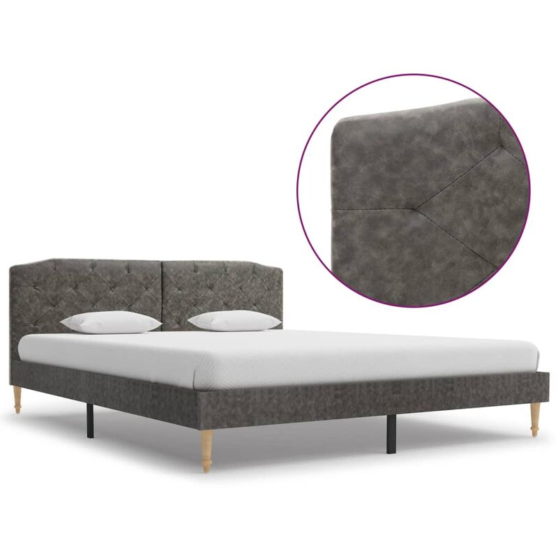 

Estructura de cama de tela gris oscuro 160x200 cm
