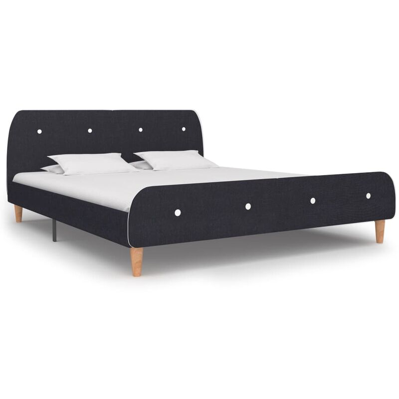 

Estructura de cama de tela gris oscuro 160x200 cm - Gris