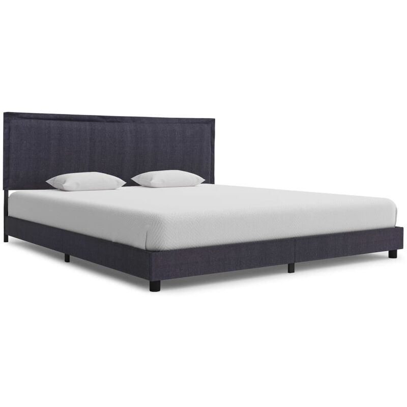 

Estructura de cama de tela gris oscuro 180x200 cm