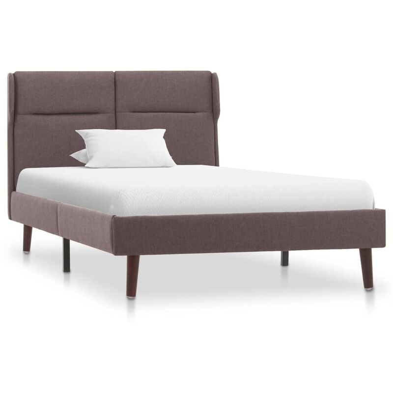 

Estructura de cama de tela gris taupe 100x200 cm