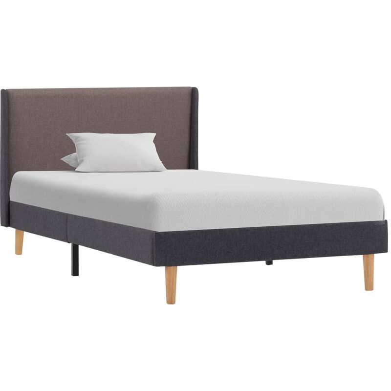 

Estructura de cama de tela gris topo 100x200 cm