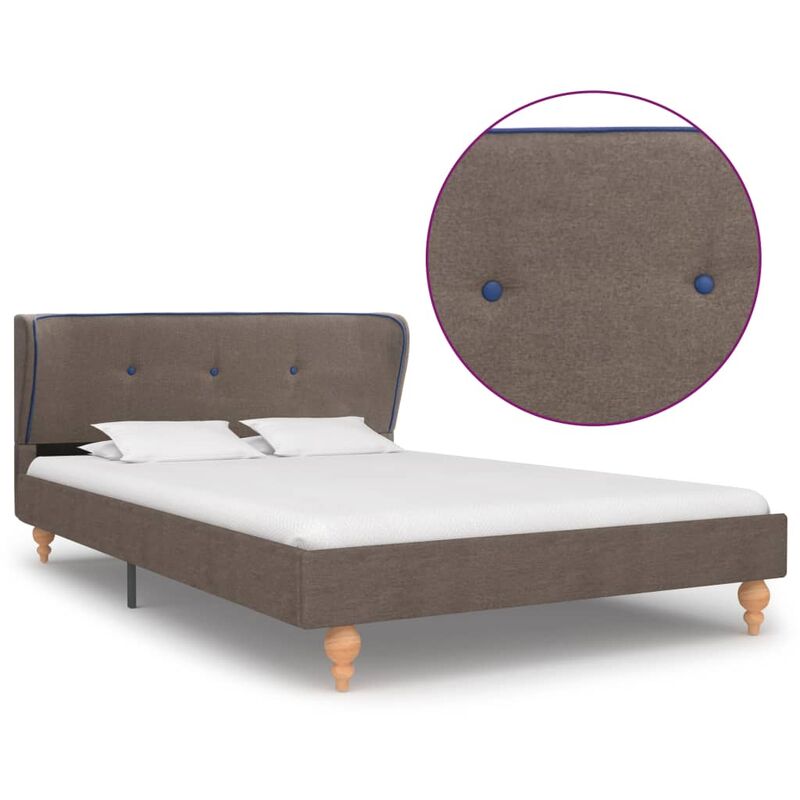 

Estructura de cama de tela gris topo 120x200 cm