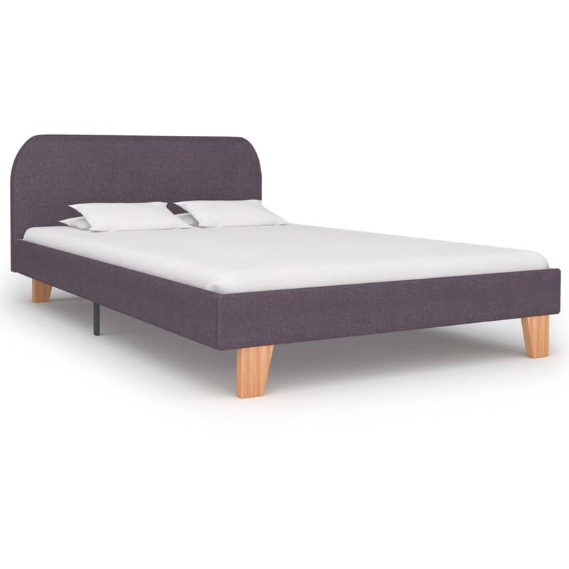 

Estructura de cama de tela gris topo 120x200 cm - Marrón