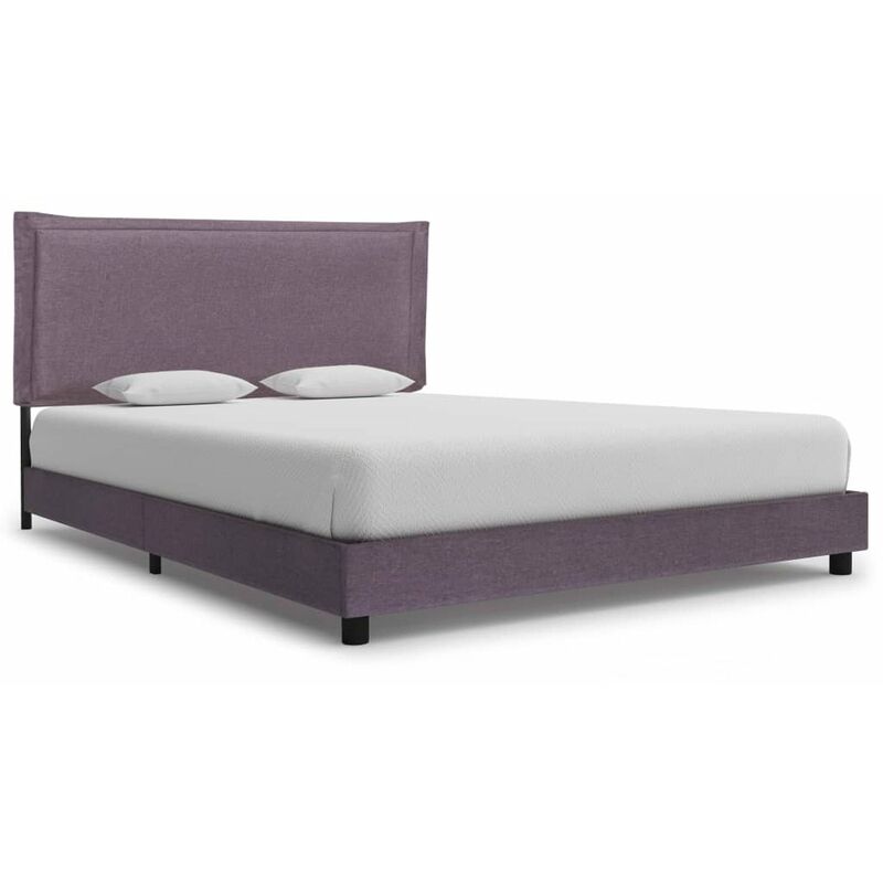 

Estructura de cama de tela gris topo 140x200 cm