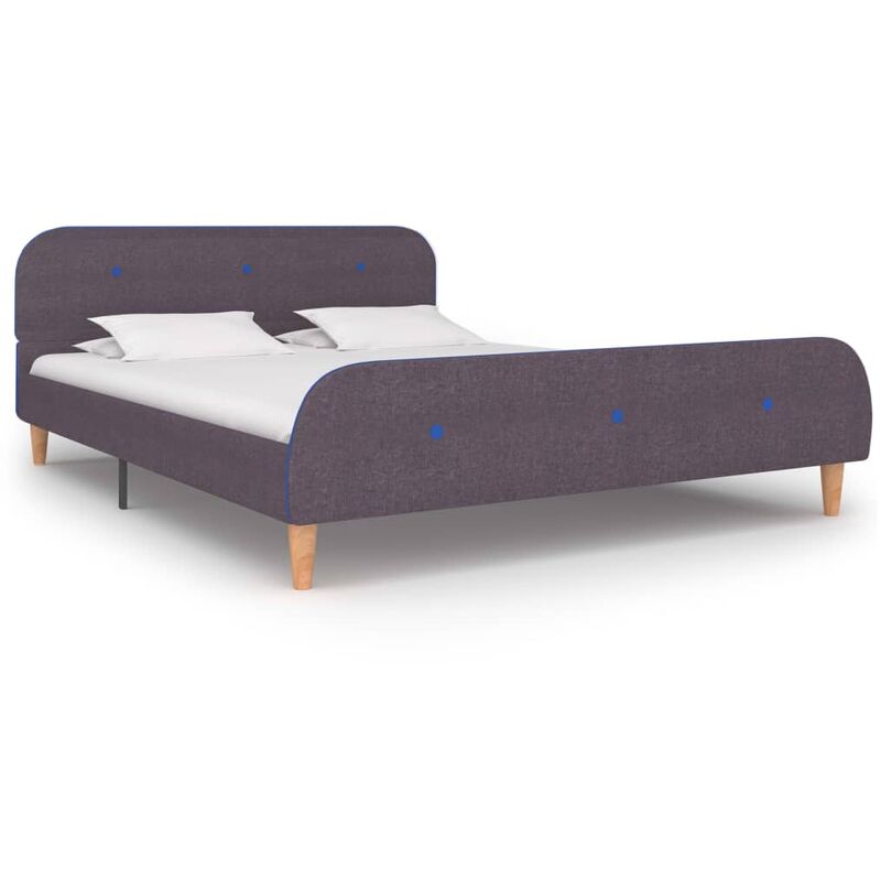 

Estructura de cama de tela gris topo 140x200 cm - Marrón