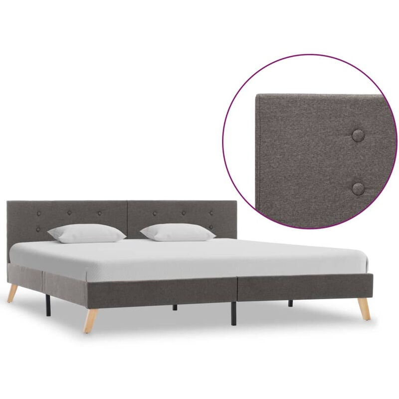 

Estructura de cama de tela gris topo 180x200 cm