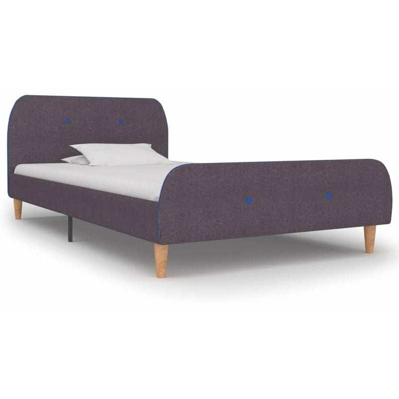 

Estructura de cama de tela gris topo 90x200 cm