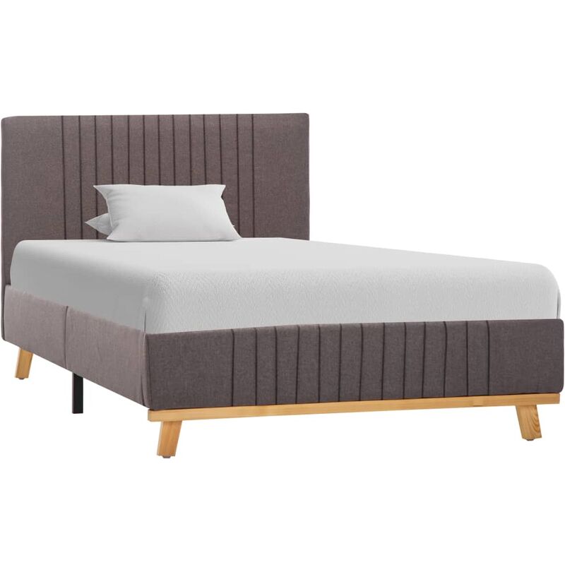 

Estructura de cama de tela gris topo 90x200 cm