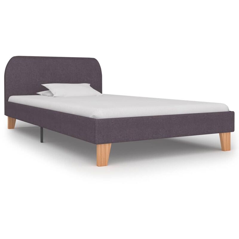 

Estructura de cama de tela gris topo 90x200 cm - Marrón