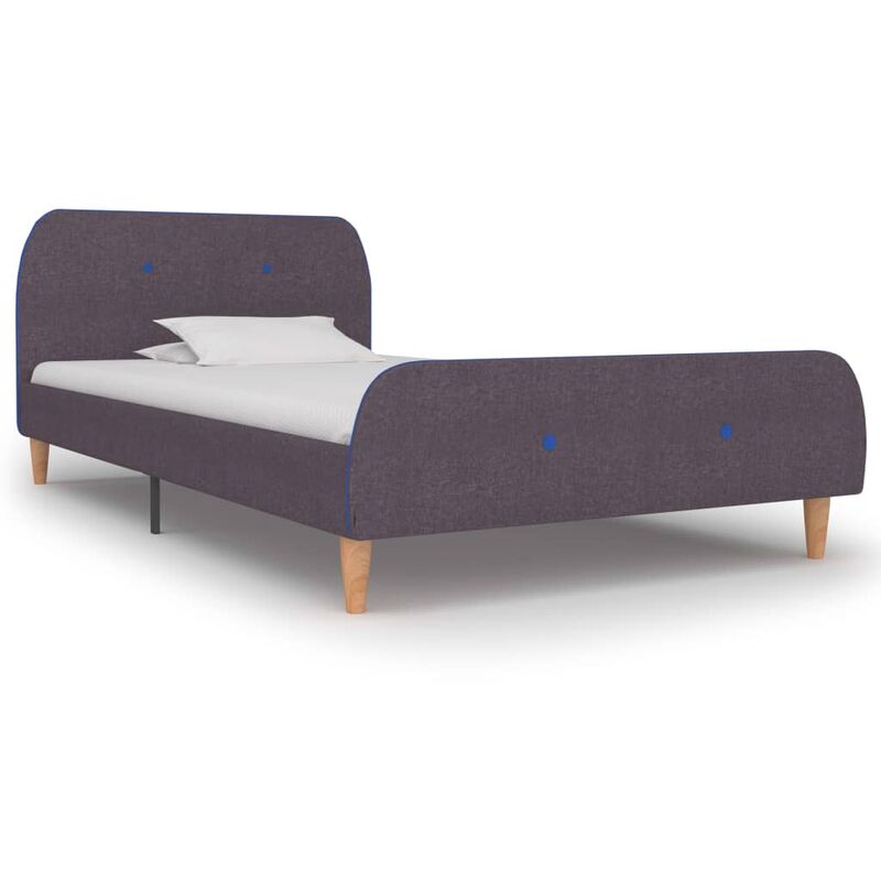 

Estructura de cama de tela gris topo 90x200 cm - Marrón