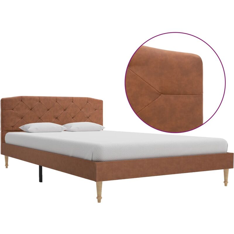 

Estructura de cama de tela marrón 120x200 cm