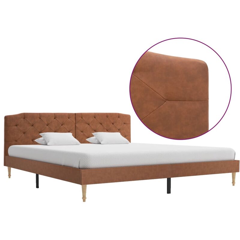 

Estructura de cama de tela marrón 180x200 cm