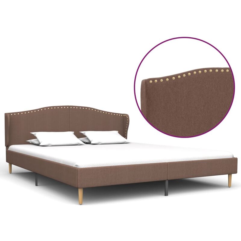 

Estructura de cama de tela marrón 180x200 cm