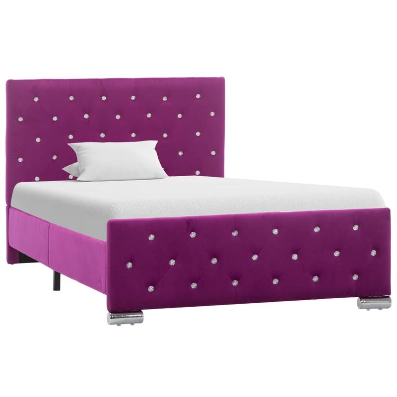 

Estructura de cama de tela morado 100x200 cm