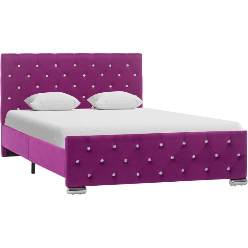 

Estructura de cama de tela morado 120x200 cm