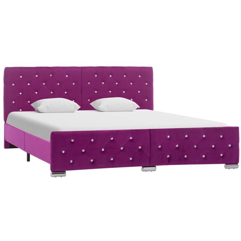 

Estructura de cama de tela morado 160x200 cm