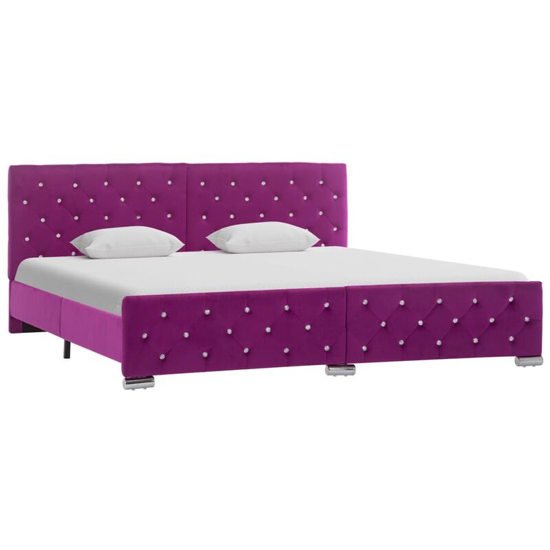 

Estructura de cama de tela morado 180x200 cm