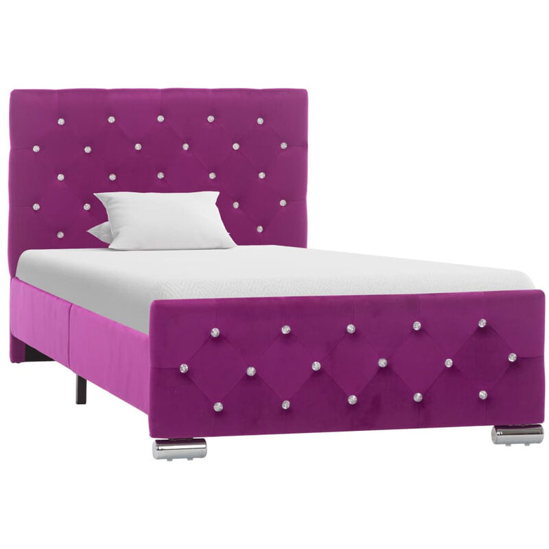 

Estructura de cama de tela morado 90x200 cm