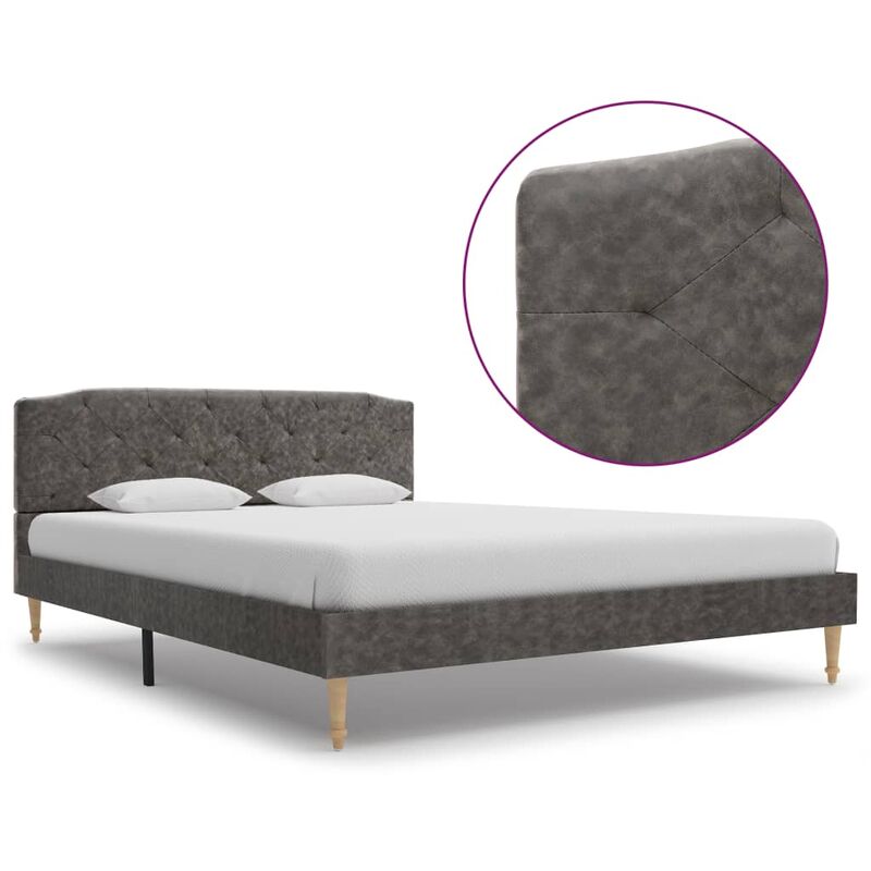 

Estructura de Cama de Tela Gris Oscuro 140x200 cm - Gris - Vidaxl