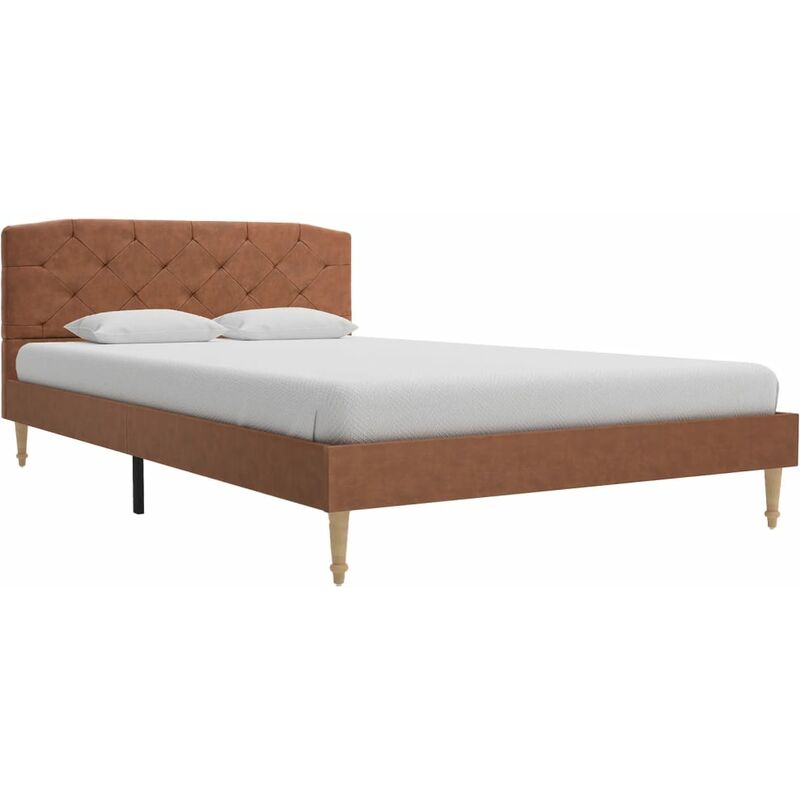 

Estructura de Cama de Tela Marrón 120x200 cm - Marrón - Vidaxl