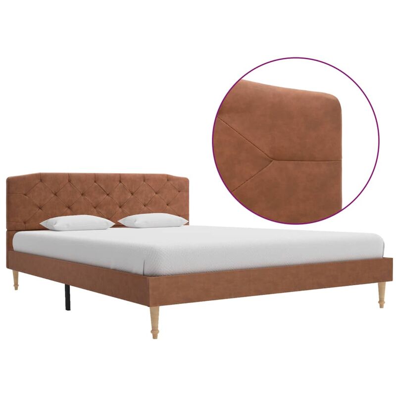 

Estructura de Cama de Tela Marrón 140x200 cm - Marrón - Vidaxl
