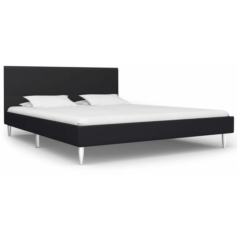 

Estructura de cama de tela negro 140x200 cm