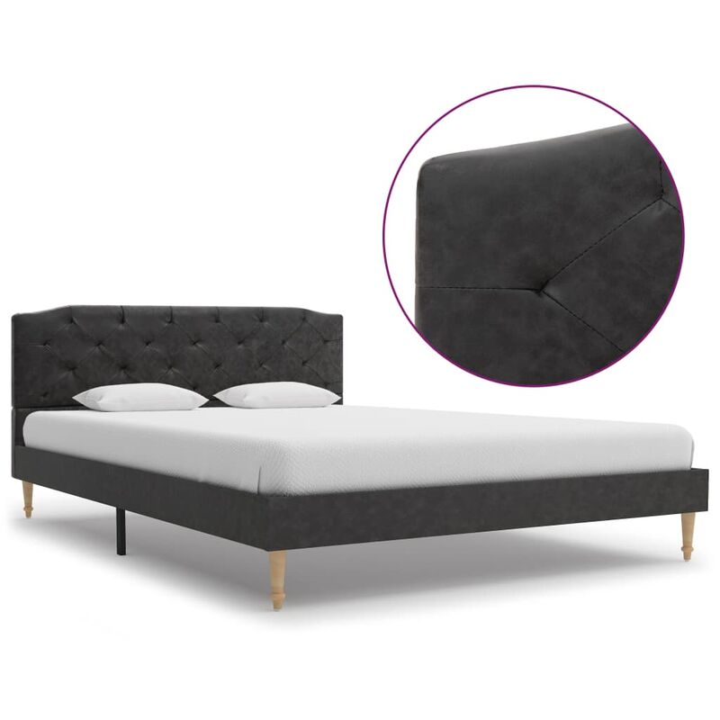 

Estructura de cama de tela negro 140x200 cm