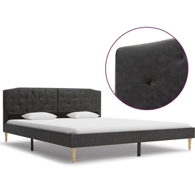 

Estructura de cama de tela negro 160x200 cm