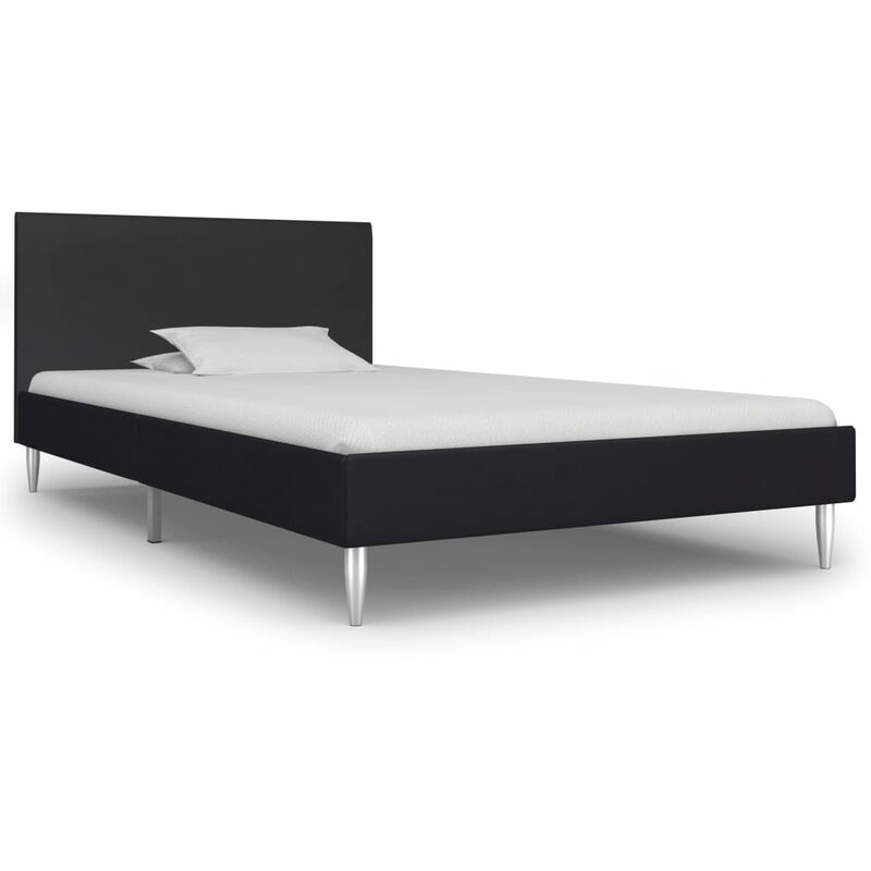 

Estructura de cama de tela negro 90x200 cm