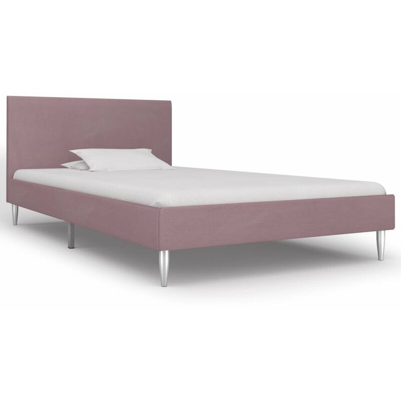 

Estructura de cama de tela rosa 90x200 cm