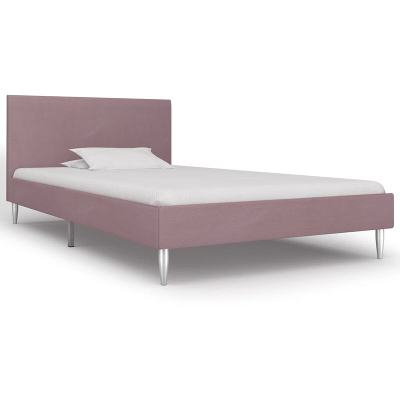 

Estructura de cama de tela rosa 90x200 cm