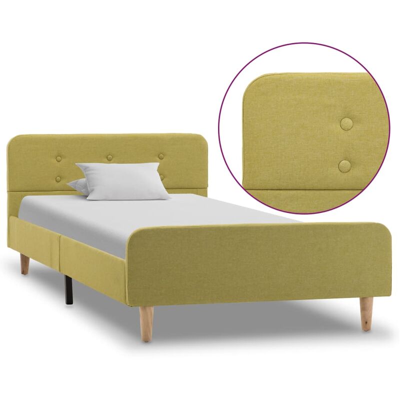 

Estructura de cama de tela verde 100x200 cm