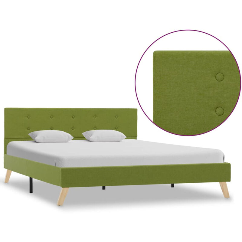 

Estructura de cama de tela verde 140x200 cm