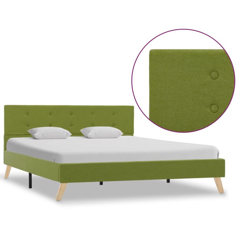 

Estructura de cama de tela verde 140x200 cm