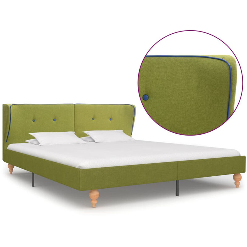 

Estructura de cama de tela verde 160x200 cm