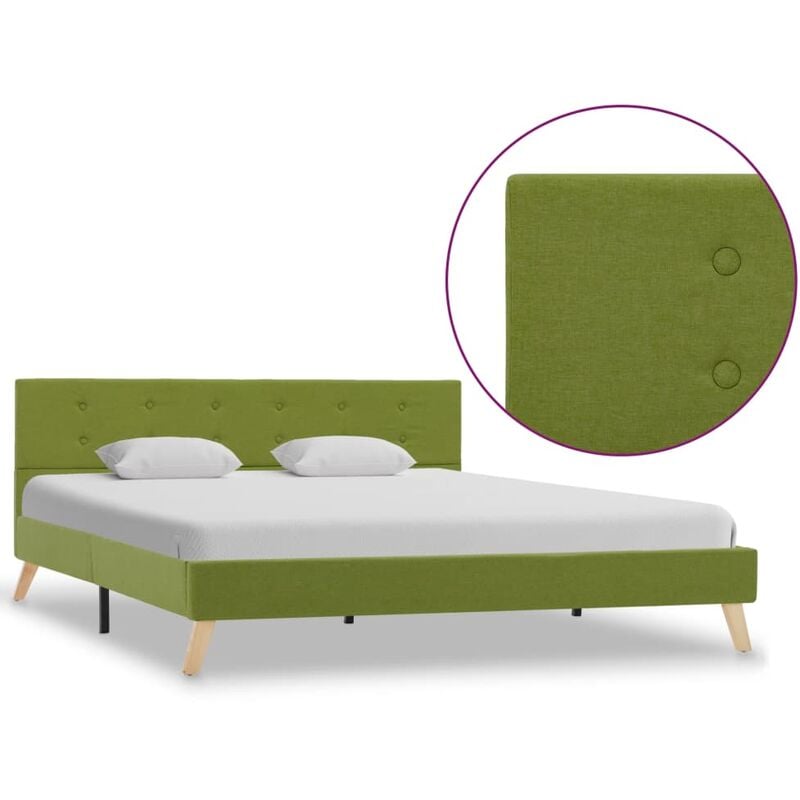 

Estructura de cama de tela verde 160x200 cm