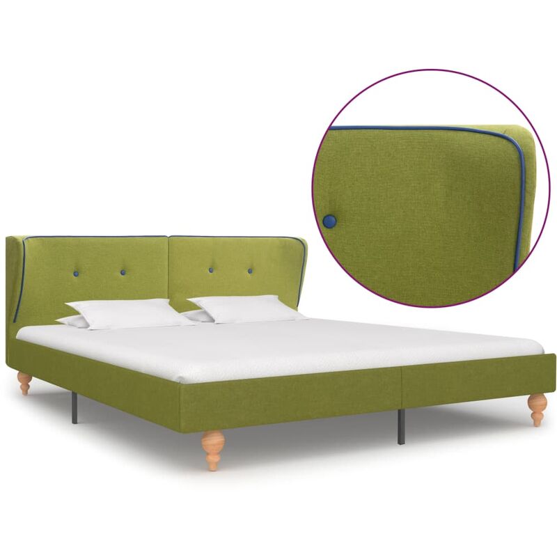 

Estructura de cama de tela verde 180x200 cm