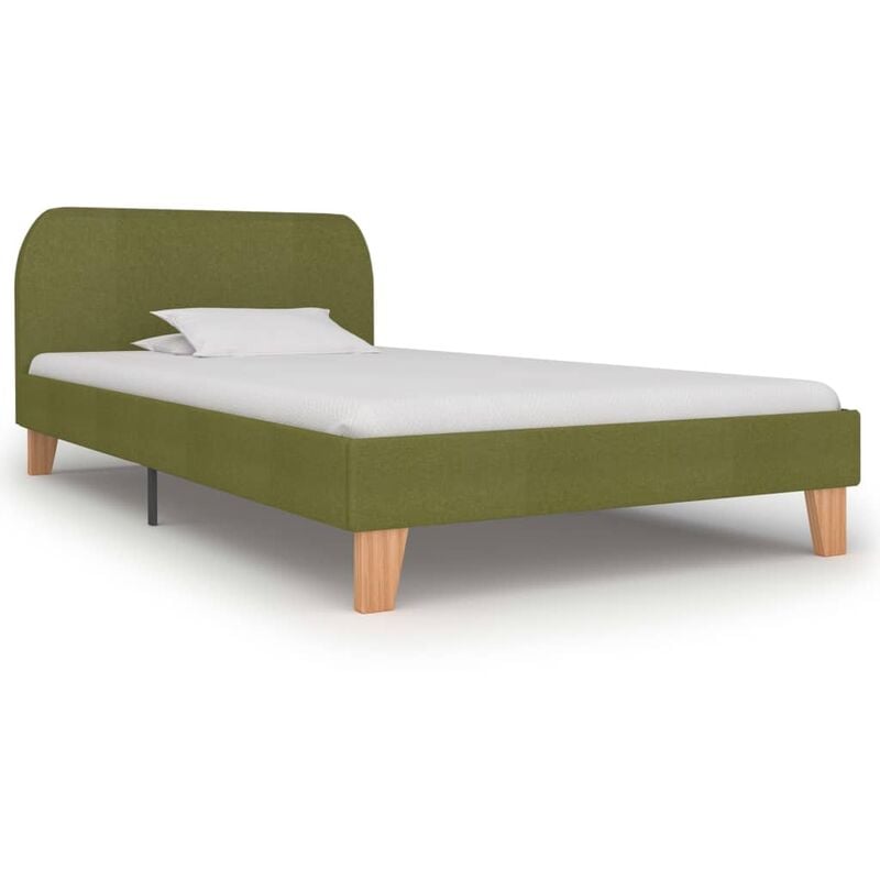

Estructura de cama de tela verde 90x200 cm