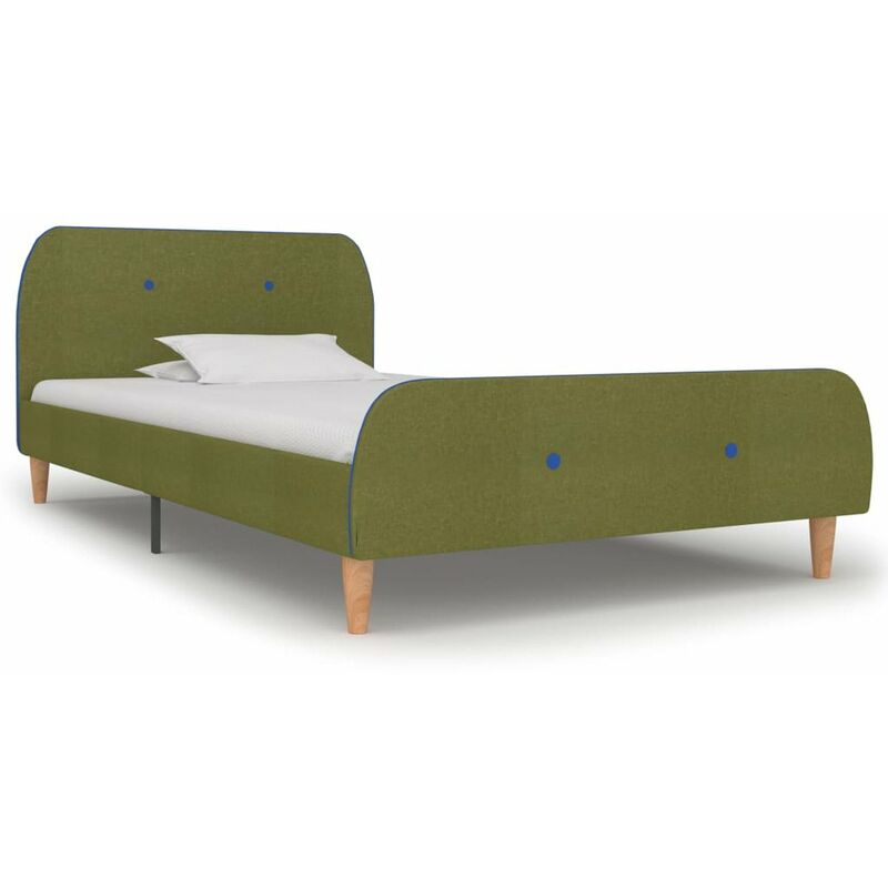 

Estructura de cama de tela verde 90x200 cm