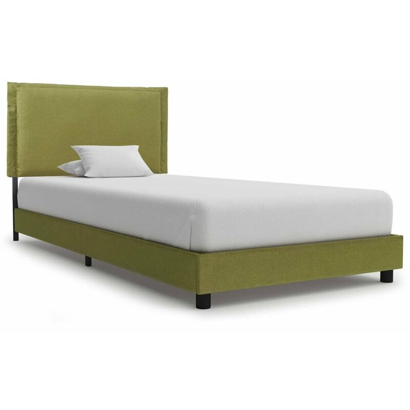 

Estructura de cama de tela verde 90x200 cm