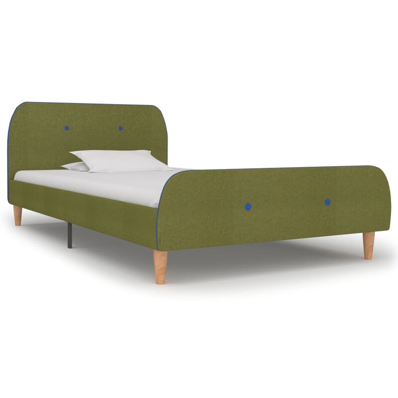 

Estructura de cama de tela verde 90x200 cm