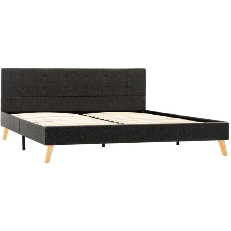 

vidaXL Estructura de Cama de Tela Gris Oscuro 160x200 cm - Gris