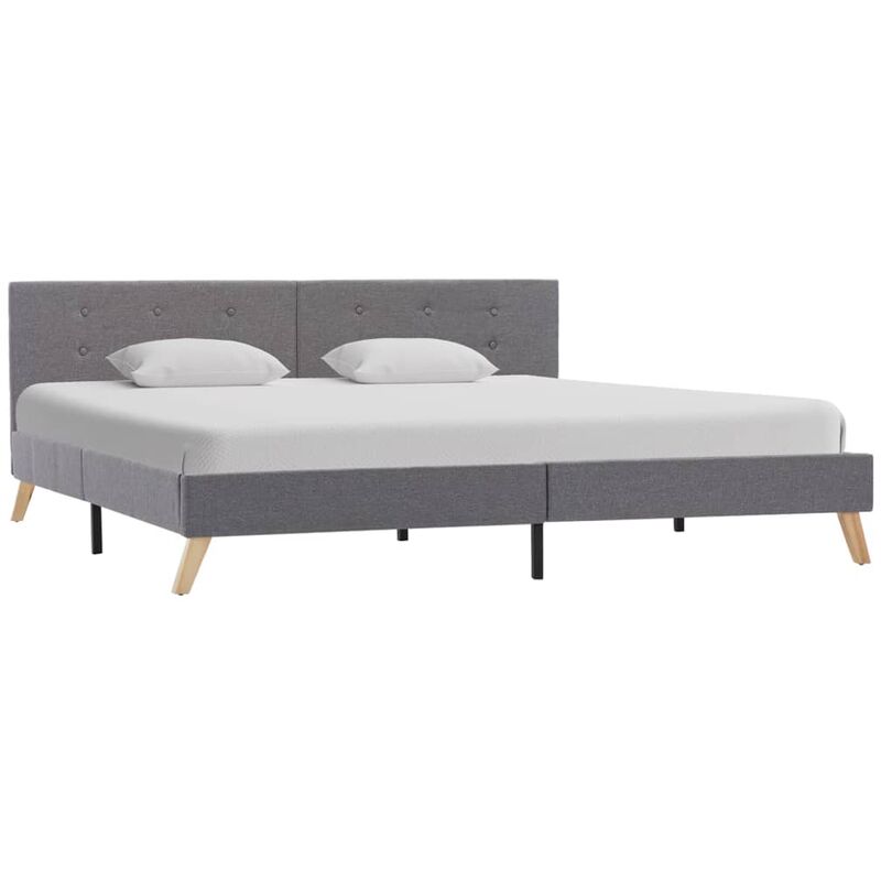 

Estructura de Cama de Tela Gris Claro 180x200 cm - Gris - Vidaxl