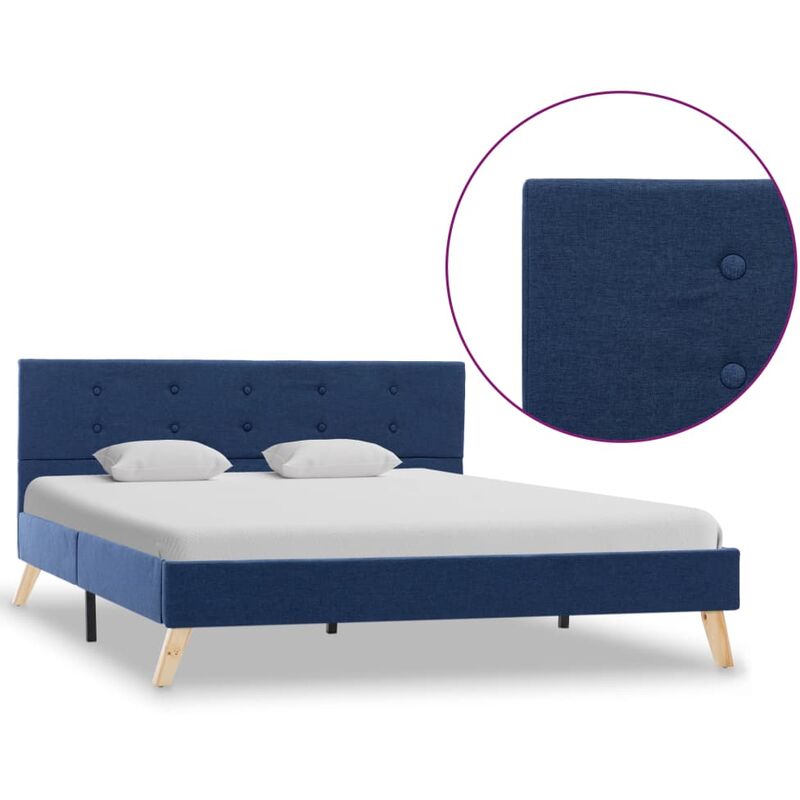 

Estructura de Cama de Tela Azul 140x200 cm - Azul - Vidaxl