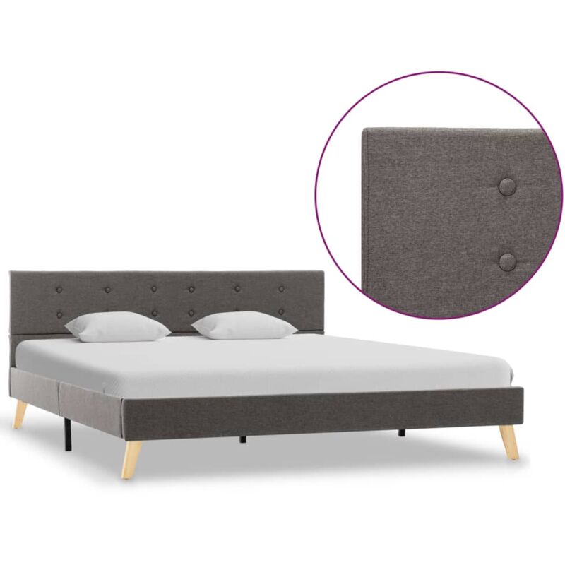 

vidaXL Estructura de Cama de Tela Gris Topo 160x200 cm - Gris Topo