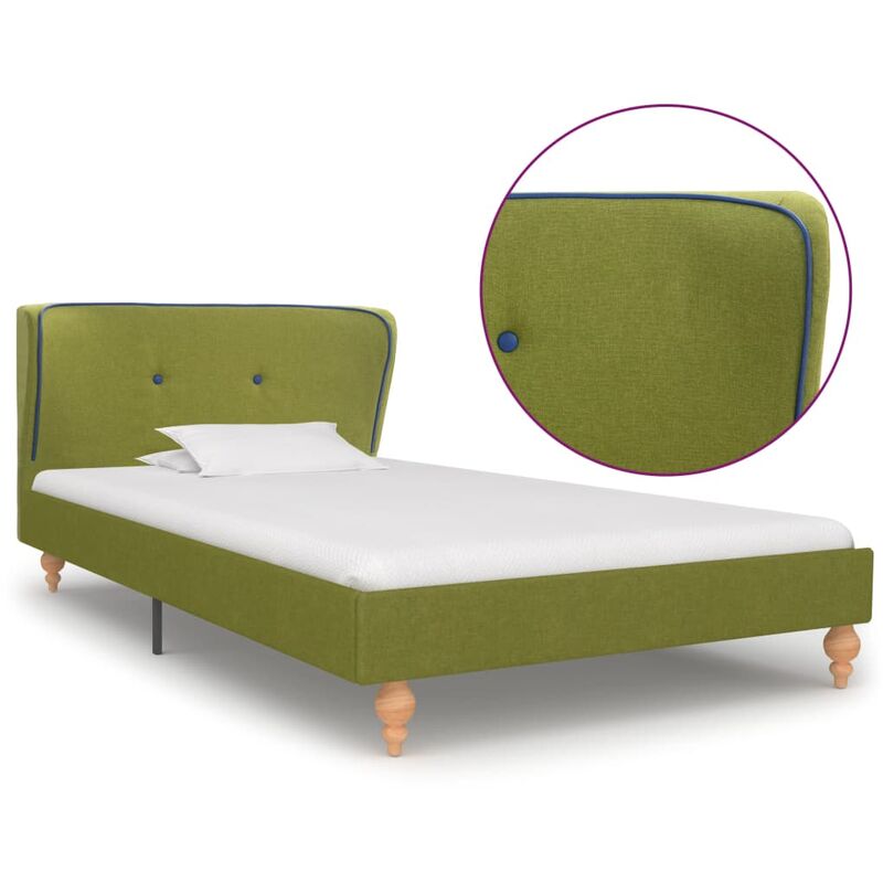 

Estructura de cama de tela verde 90x200 cm