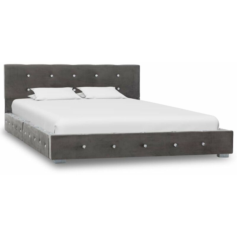 

Estructura de cama de terciopelo gris 120x200 cm