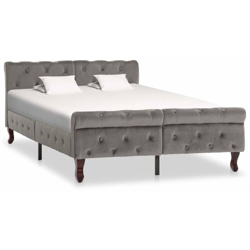 

Happyshopping - Estructura de cama de terciopelo gris 120x200 cm