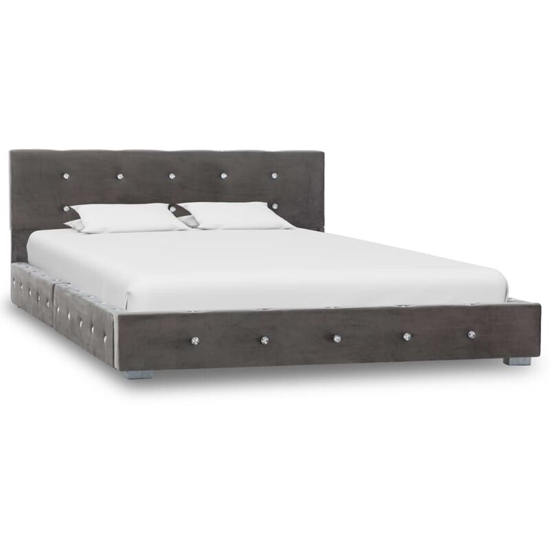 

Estructura de cama de terciopelo gris 120x200 cm